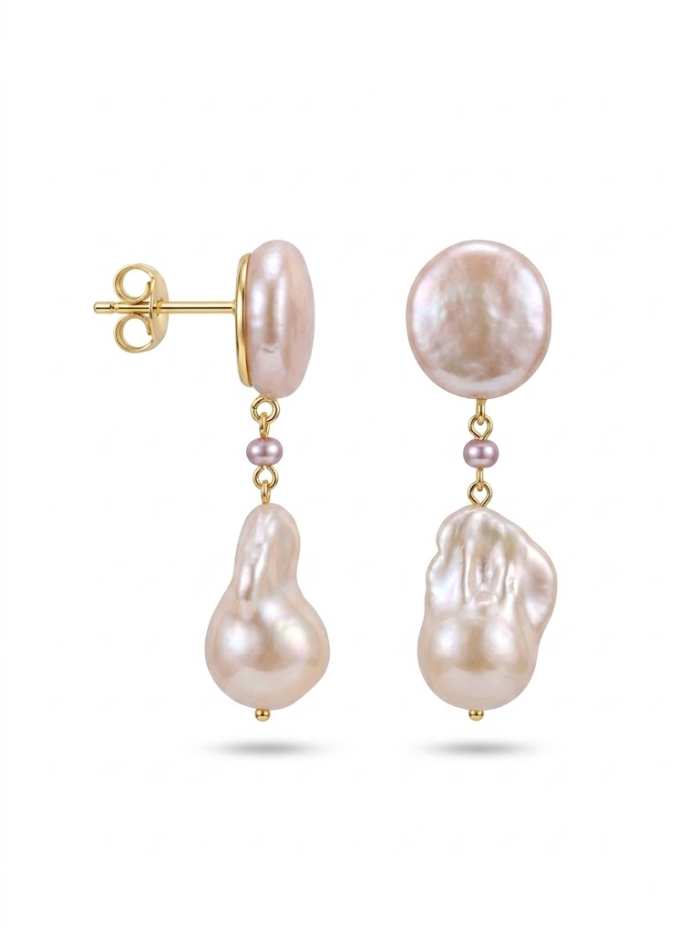 Freshwater Baroque Pearl Drop Earrings gembea jewelry