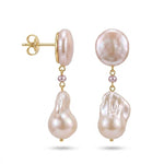 Freshwater Baroque Pearl Drop Earrings gembea jewelry