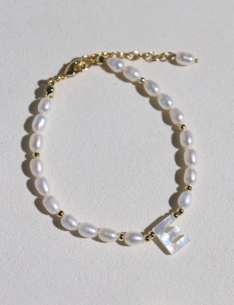Freshwater Pearl 26-Letter Name Bracelet-Gembea Jewelry