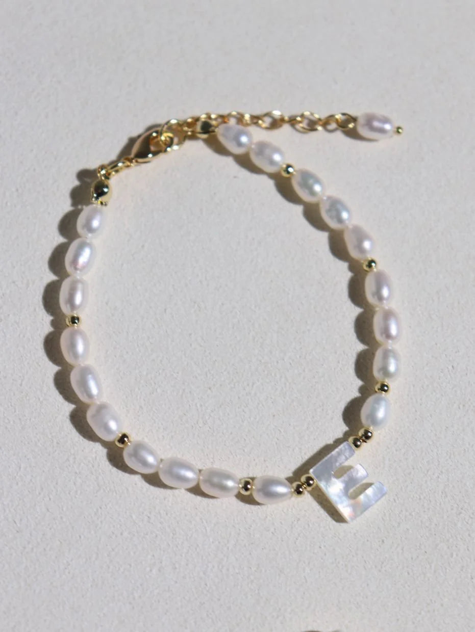 Freshwater Pearl 26-Letter Name Bracelet-Gembea Jewelry