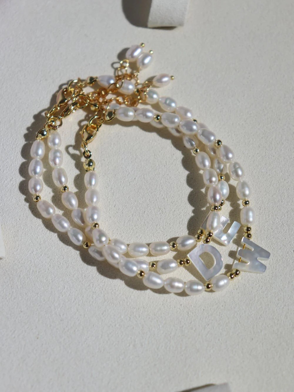 Freshwater Pearl 26-Letter Name Bracelet-Gembea Jewelry