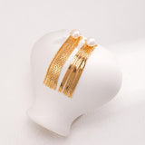 Freshwater Pearl 18K Gold Tassel Earrings - Gembea Jewelry