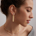 Freshwater Pearl 18K Gold Tassel Earrings - Gembea Jewelry
