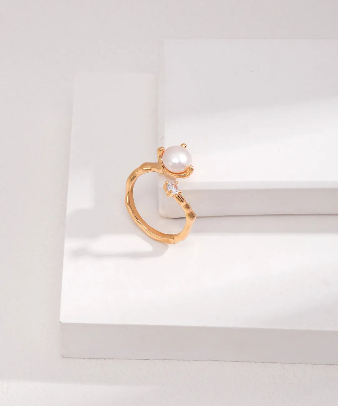 Freshwater Pearl Zircon Ring - Gembea Jewelry