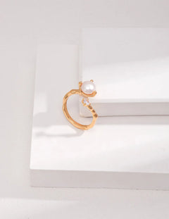 Freshwater Pearl Zircon Ring - Gembea Jewelry
