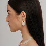 Galaxy Falls Series Bright Silver Tassel Earrings gembea jewelry