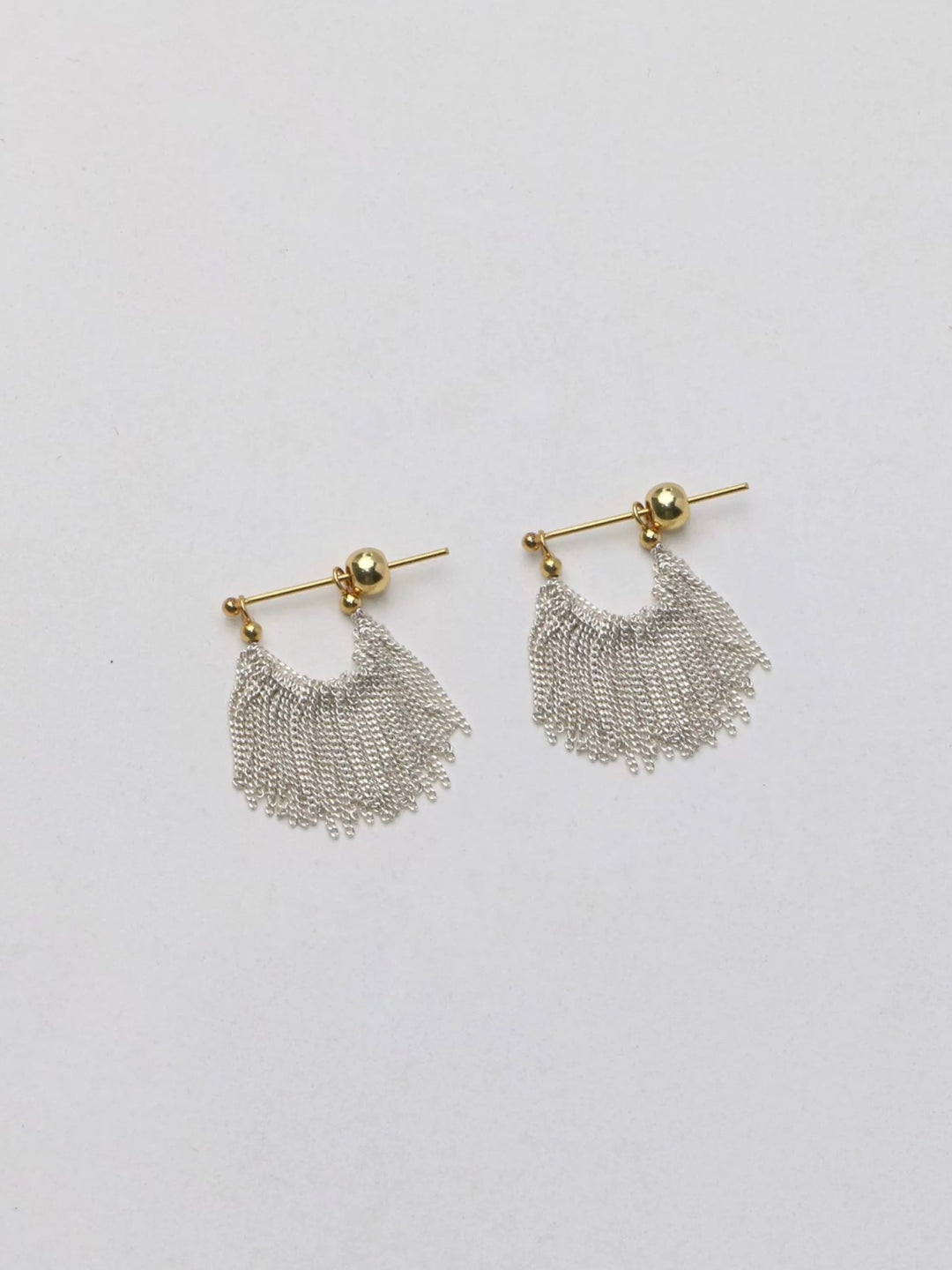 Galaxy Falls Series Bright Silver Tassel Earrings gembea jewelry