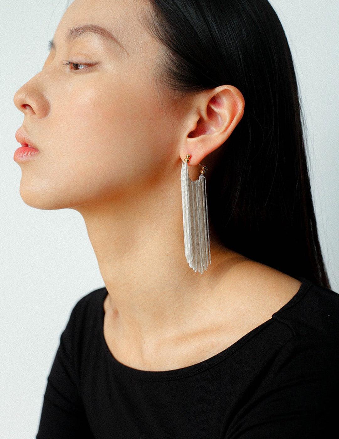 Galaxy Falls Series Long Tassel Earrings - Gembea Jewelry