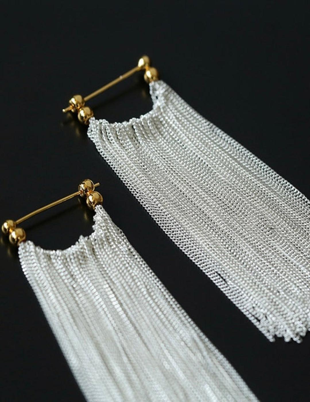 Galaxy Falls Series Long Tassel Earrings - Gembea Jewelry