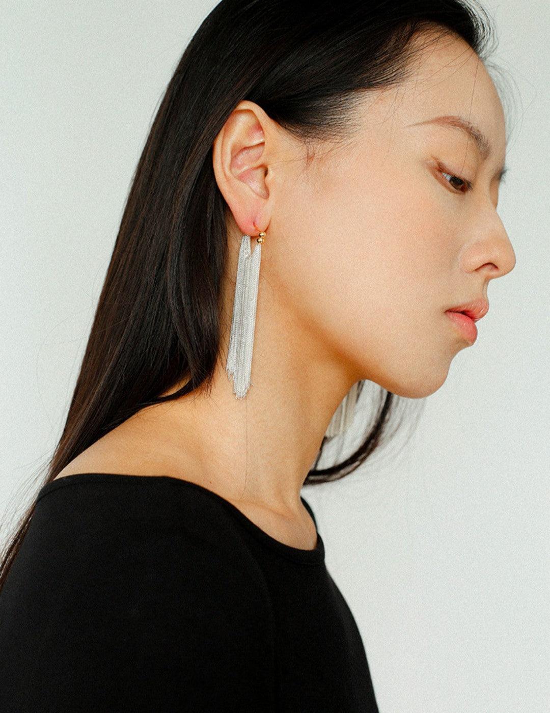 Galaxy Falls Series Long Tassel Earrings - Gembea Jewelry