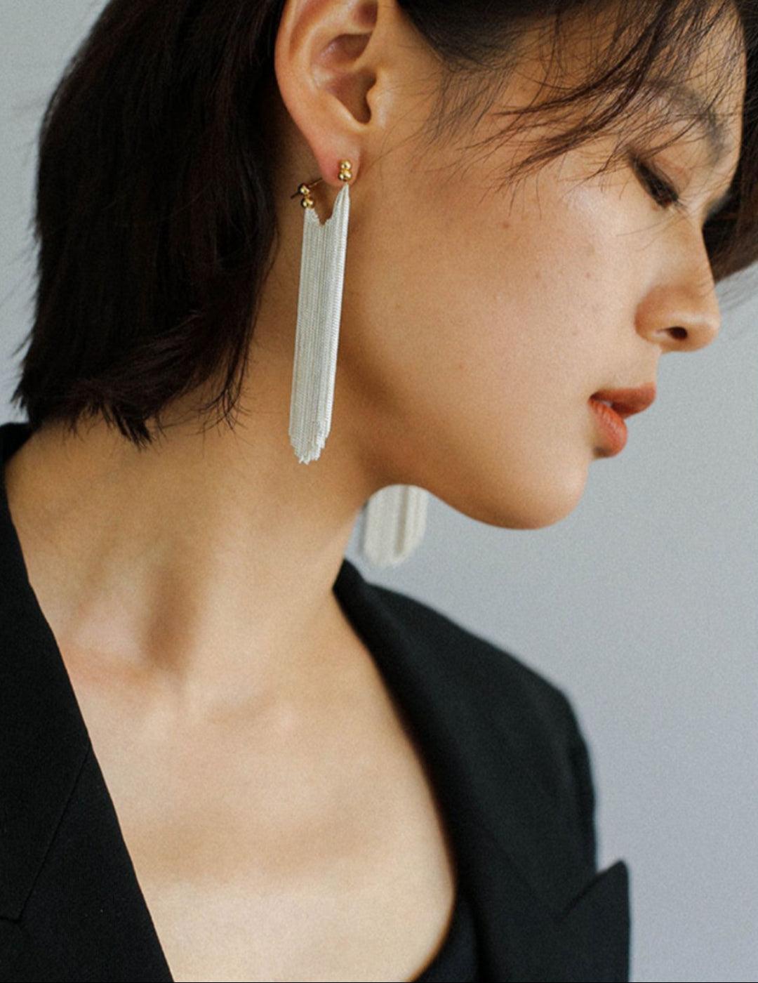 Galaxy Falls Series Long Tassel Earrings - Gembea Jewelry