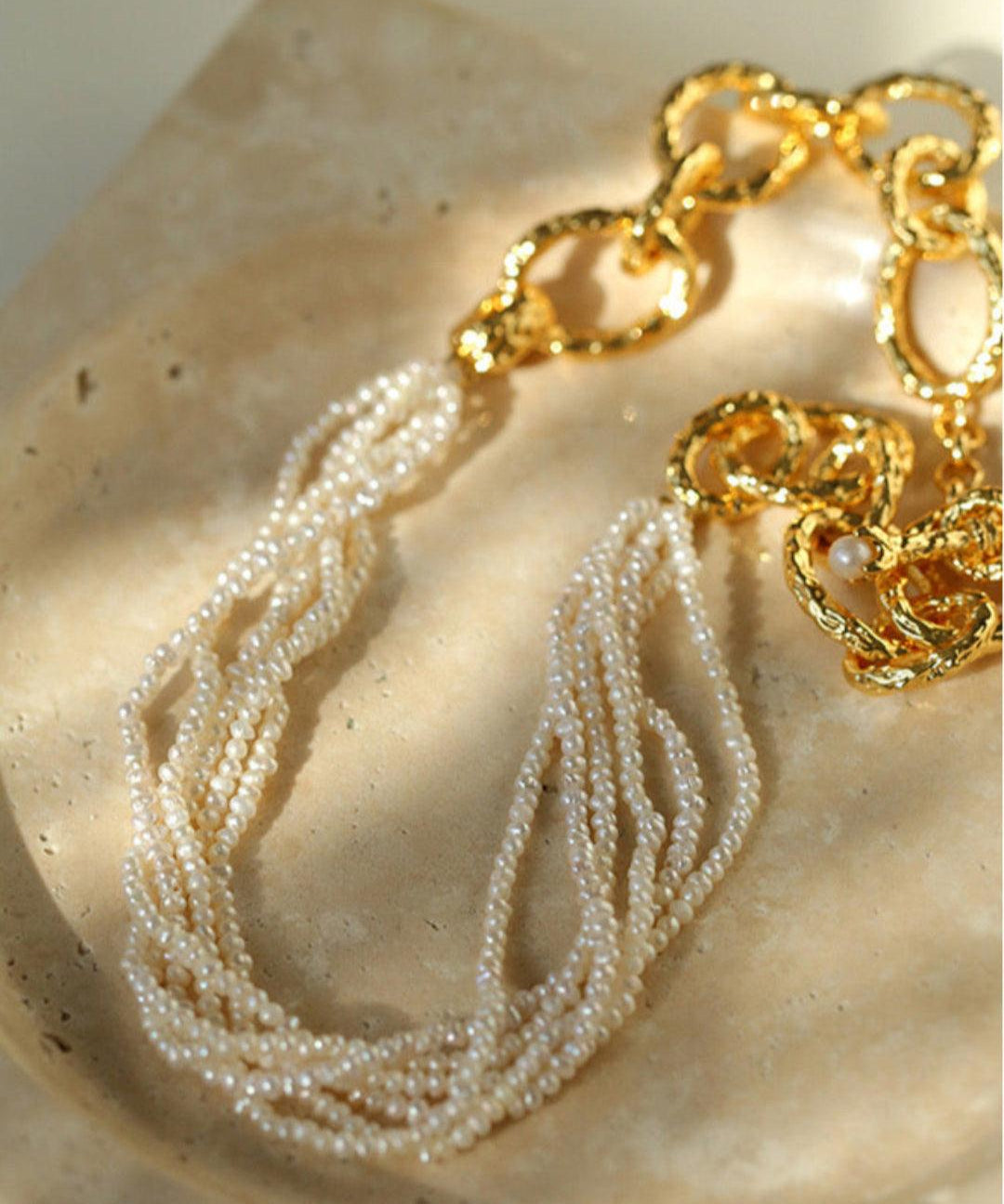 Galaxy Falls Series Multi-layered Pearl Necklace - Gembea Jewelry