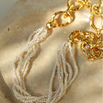 Galaxy Falls Series Multi-layered Pearl Necklace - Gembea Jewelry