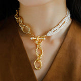 Galaxy Falls Series Multi-layered Pearl Necklace - Gembea Jewelry