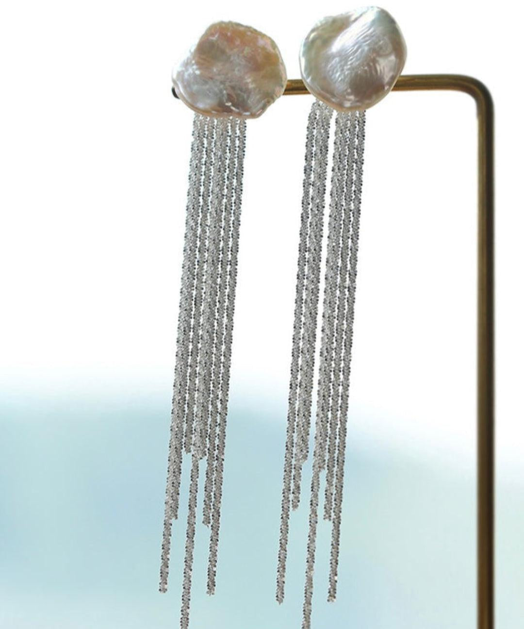 Galaxy Falls Series Baroque Petal Pearl Earrings - Gembea Jewelry