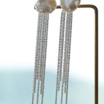 Galaxy Falls Series Baroque Petal Pearl Earrings - Gembea Jewelry
