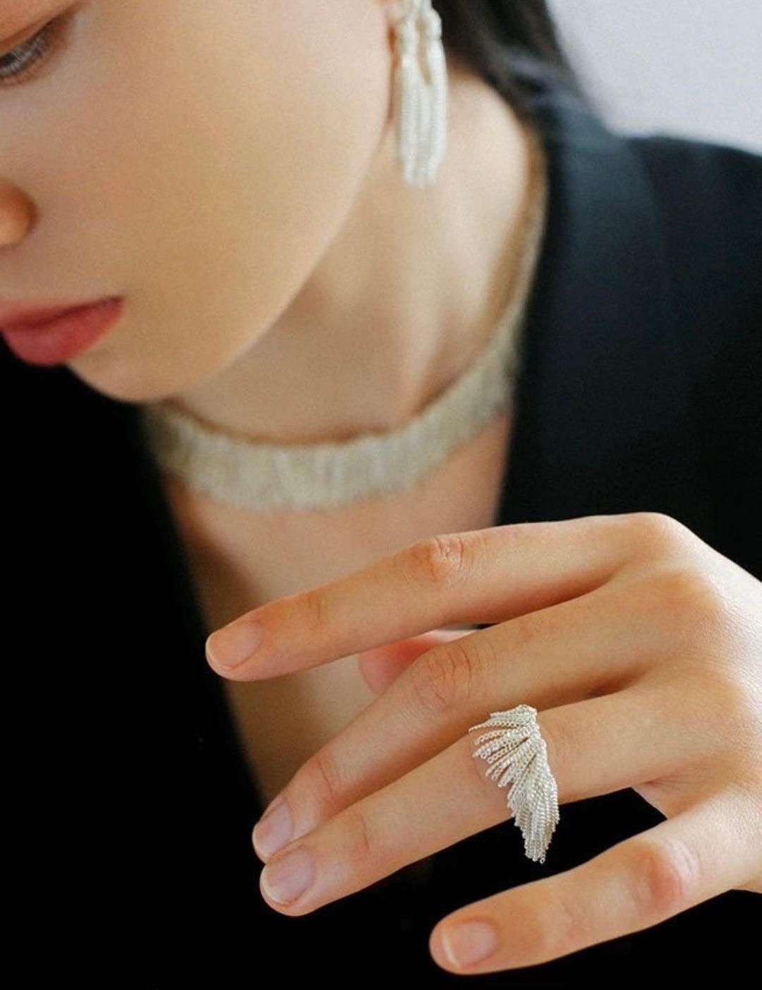 Galaxy Falls Series Shining Tassel Ring - Gembea Jewelry