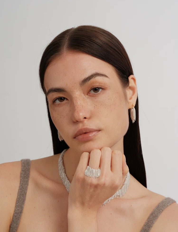 Galaxy Falls Series Shining Tassel Ring gembea jewelry