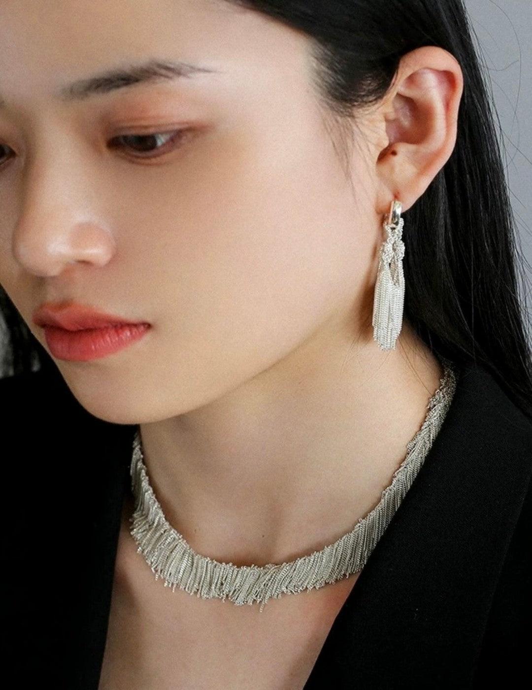 Galaxy Falls Series Drop Hoop Earrings - Gembea Jewelry