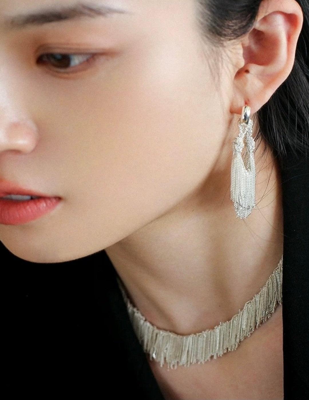 Galaxy Falls Series Drop Hoop Earrings - Gembea Jewelry