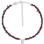 Garnet Stone Petal Baroque Pearl Necklace gembea jewelry