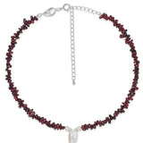 Garnet Stone Petal Baroque Pearl Necklace gembea jewelry