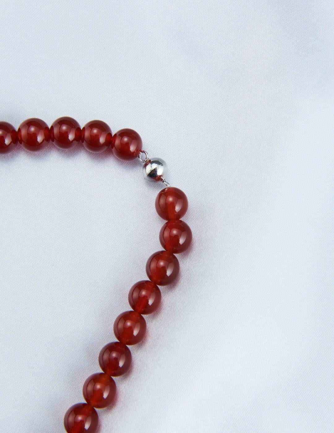 Red Agate Baroque Pearl Pendant Necklace - Gembea Jewelry