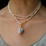Long Necklace of Natural Baroque Pearls - Gembea Jewelry
