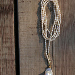 Long Necklace of Natural Baroque Pearls - Gembea Jewelry