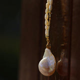 Long Necklace of Natural Baroque Pearls - Gembea Jewelry