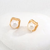 Geometric Freshwater Pearl Earrings - Gembea Jewelry