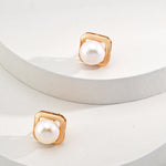 Geometric Freshwater Pearl Earrings - Gembea Jewelry