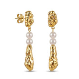 Geometric Irregular Metallic Pearl Earrings gembea jewelry