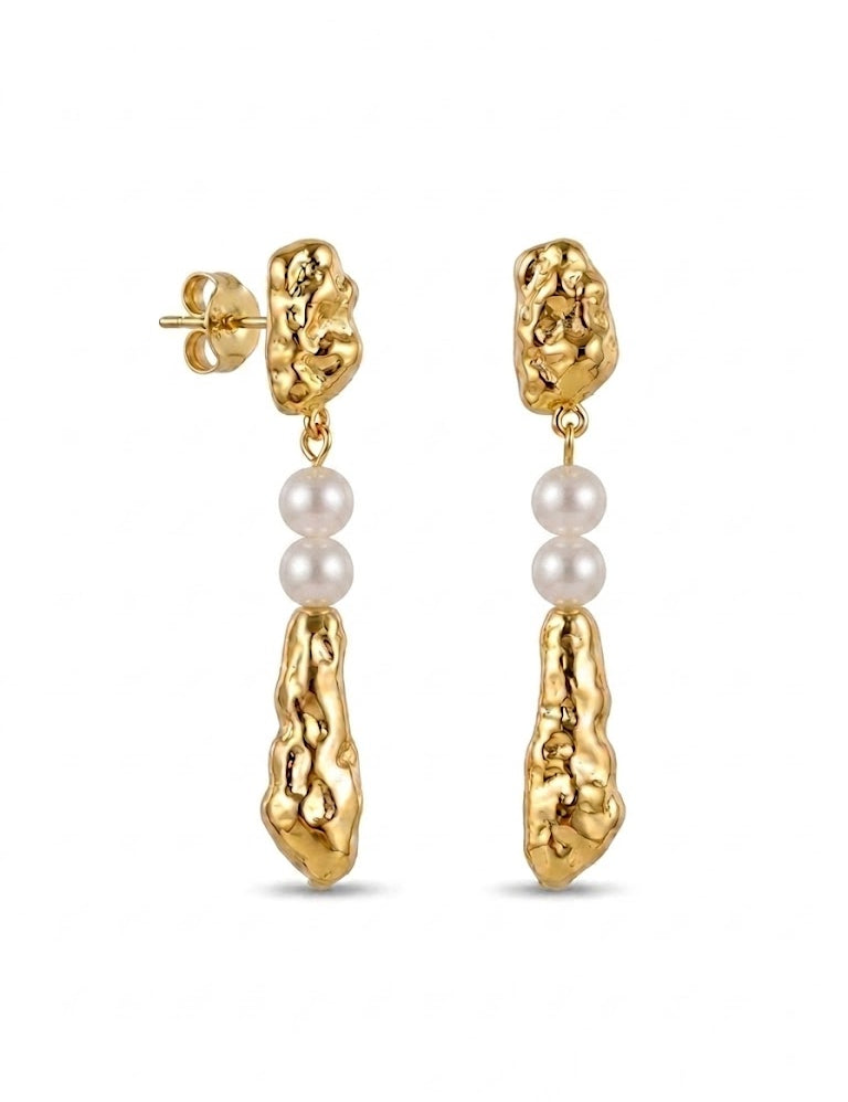 Geometric Irregular Metallic Pearl Earrings gembea jewelry