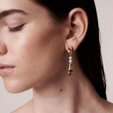 Geometric Irregular Metal Pearl Earrings - Gembea Jewelry
