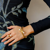 Gilded Bud Freshwater Pearl Statement Ring-Gembea Jewelry
