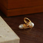 Gilded Bud Freshwater Pearl Statement Ring-Gembea Jewelry