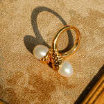 Gilded Bud Freshwater Pearl Statement Ring-Gembea Jewelry