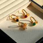 Gilded Bud Freshwater Pearl Statement Ring-Gembea Jewelry