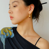 Gilded Bud Red Agate Drop Hook Earrings-Gembea Jewelry