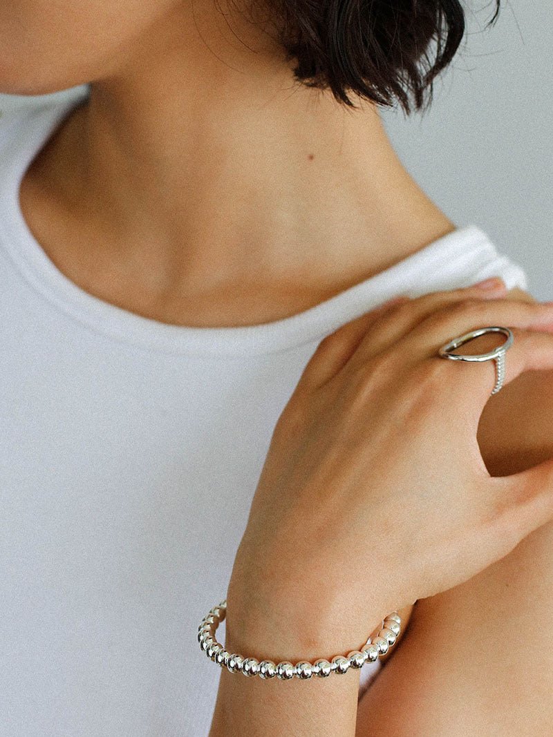 Glamorous Adjustable Oval Gold Silver Ring gembea jewelry