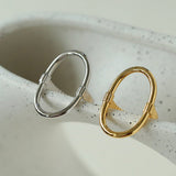 Glamorous Adjustable Oval Gold Silver Ring gembea jewelry
