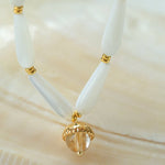 Glittering Ripple Shell White Crystal Bracelet gembea jewelry