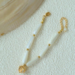 Glittering Ripple Shell White Crystal Bracelet gembea jewelry
