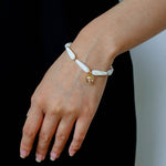 Glittering Ripple Shell White Crystal Bracelet gembea jewelry