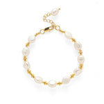 Gold Bean Baroque Pearl Beaded Bracelet gembea jewelry