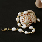 Gold Bean Baroque Pearl Beaded Bracelet gembea jewelry