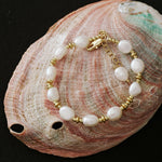 Gold Bean Baroque Pearl Beaded Bracelet gembea jewelry