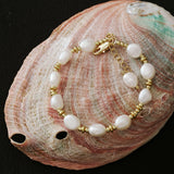 Gold Bean Baroque Pearl Beaded Bracelet gembea jewelry