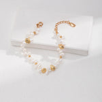 Gold Bean Freshwater Pearl Beaded Bracelet - Gembea Jewelry